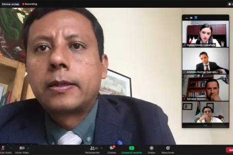 Captura de pantalla de la sesión virtual