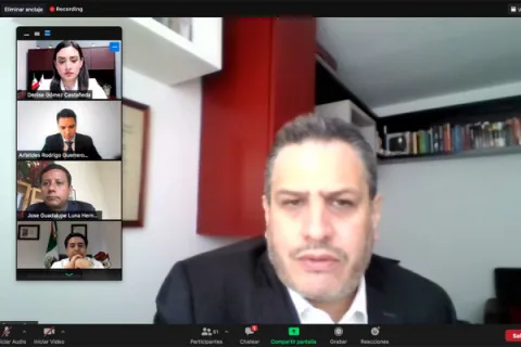 Captura de pantalla de la sesión virtual
