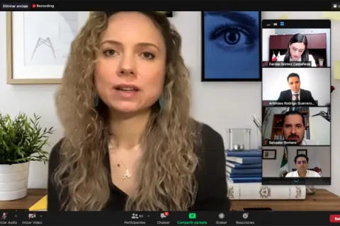 Captura de pantalla de la sesión virtual