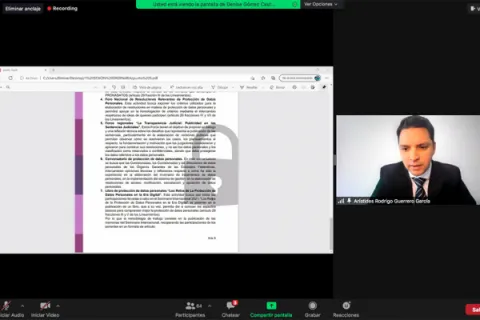 Captura de pantalla de la sesión virtual