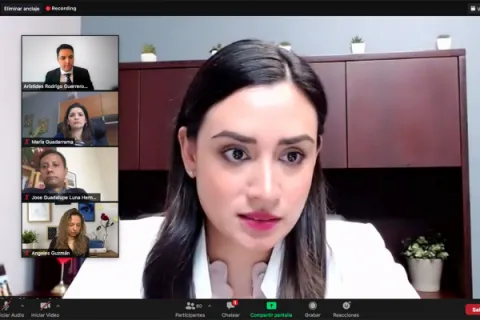 Captura de pantalla de la sesión virtual