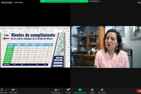 Captura de pantalla de la sesión virtual