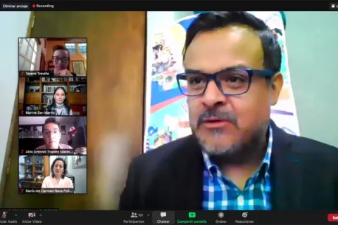 Captura de pantalla de la sesión virtual