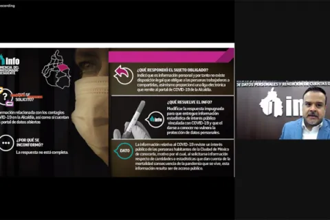 Captura de pantalla de la sesión virtual