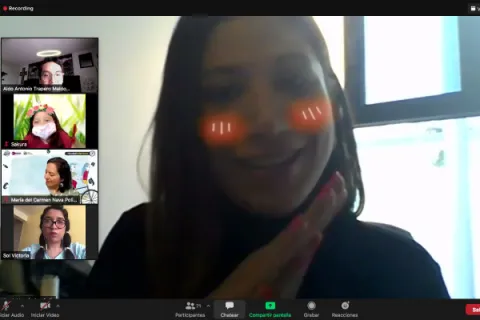 Captura de pantalla de la sesión virtual