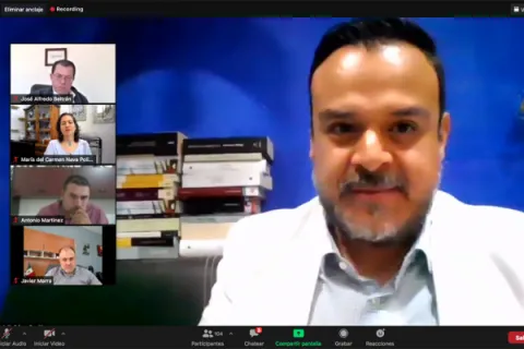 Captura de pantalla de la sesión virtual