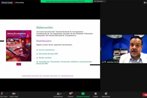 Captura de pantalla de la sesión virtual