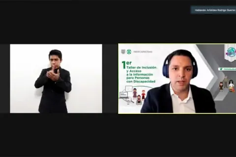 Captura de pantalla de la sesión virtual