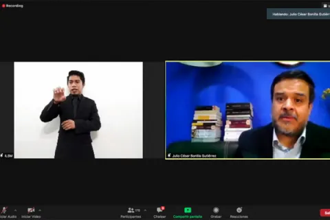 Captura de pantalla de la sesión virtual
