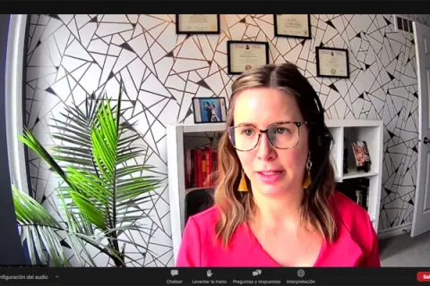 Captura de pantalla de la sesión virtual