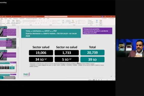 Captura de pantalla de la sesión virtual