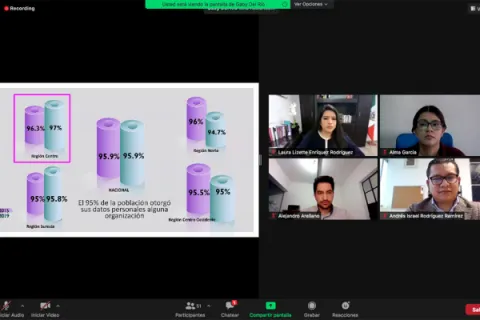 Captura de pantalla de la sesión virtual