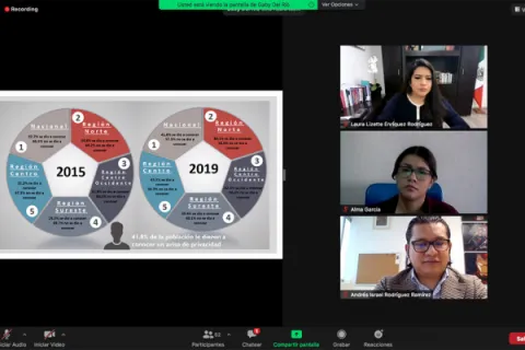 Captura de pantalla de la sesión virtual