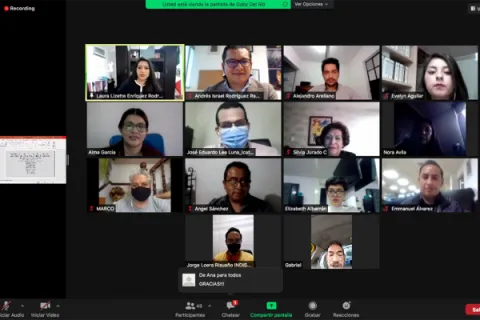 Captura de pantalla de la sesión virtual