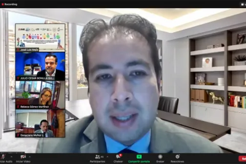 Captura de pantalla de la sesión virtual