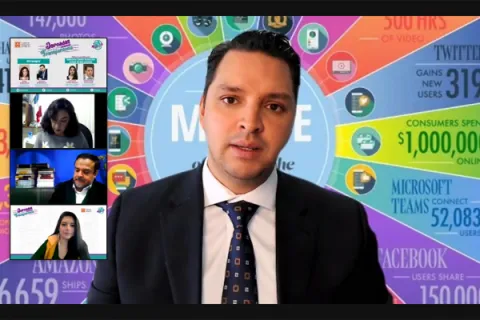 Captura de pantalla de la sesión virtual