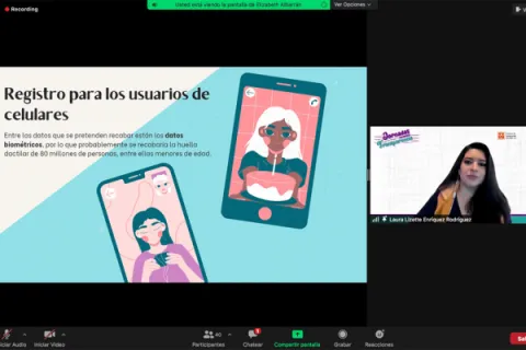 Captura de pantalla de la sesión virtual