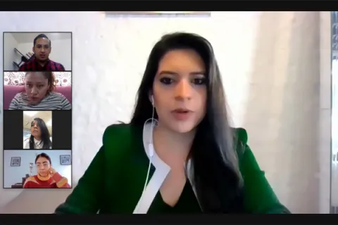 Captura de pantalla de la sesión virtual