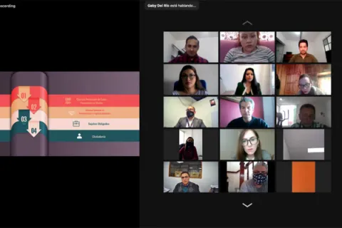 Captura de pantalla de la sesión virtual