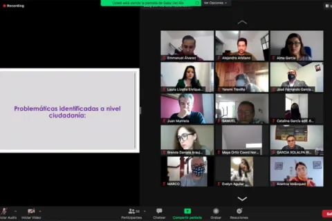 Captura de pantalla de la sesión virtual