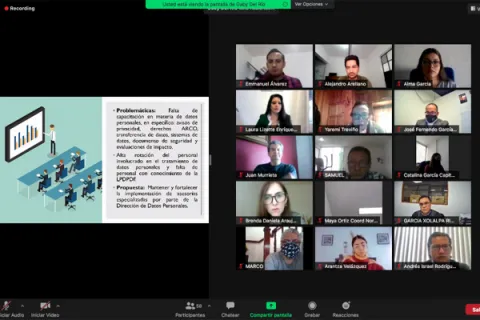 Captura de pantalla de la sesión virtual