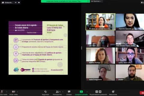 Captura de pantalla de la sesión virtual