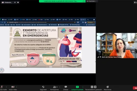 Captura de pantalla de la sesión virtual