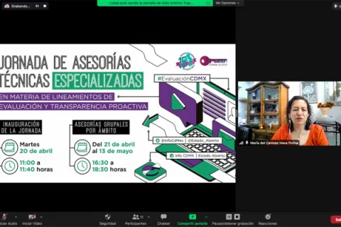 Captura de pantalla de la sesión virtual