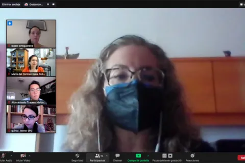 Captura de pantalla de la sesión virtual