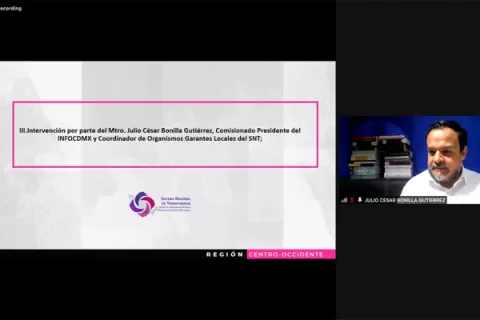 Captura de pantalla de la sesión virtual