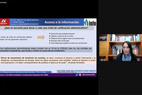 Captura de pantalla de la sesión virtual