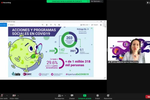 Captura de pantalla de la sesión virtual