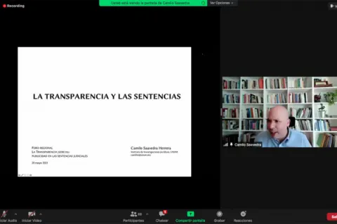 Captura de pantalla de la sesión virtual