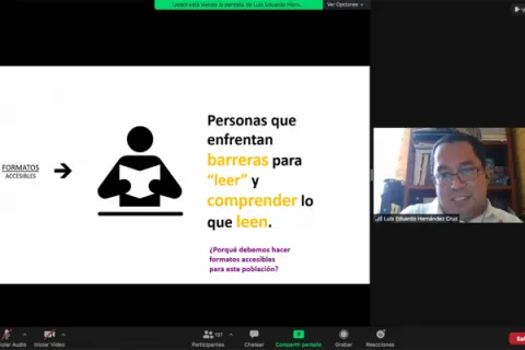 Captura de pantalla de la sesión virtual