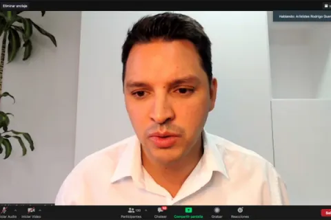 Captura de pantalla de la sesión virtual