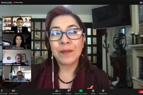 Captura de pantalla de la sesión virtual