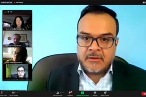 Captura de pantalla de la sesión virtual