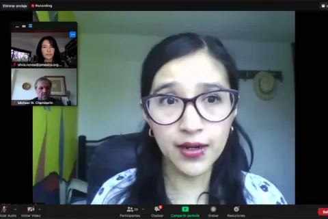 Captura de pantalla de la sesión virtual