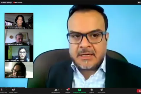 Captura de pantalla de la sesión virtual
