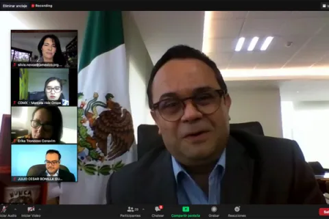 Captura de pantalla de la sesión virtual