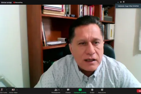 Captura de pantalla de la sesión virtual