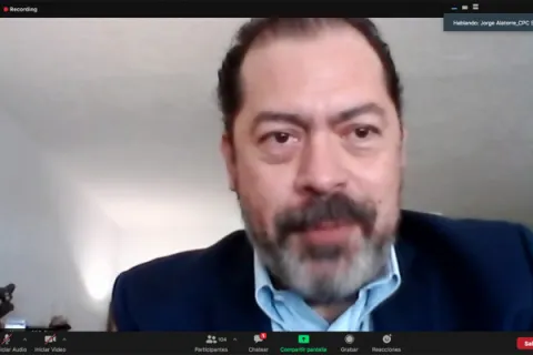 Captura de pantalla de la sesión virtual