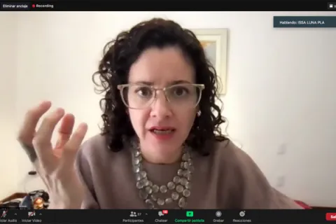 Captura de pantalla de la sesión virtual