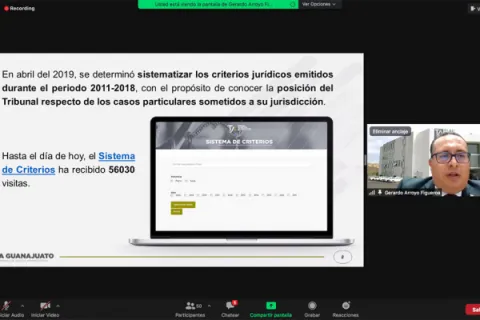 Captura de pantalla de la sesión virtual