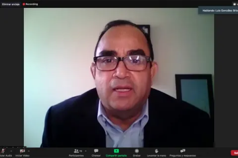 Captura de pantalla de la sesión virtual