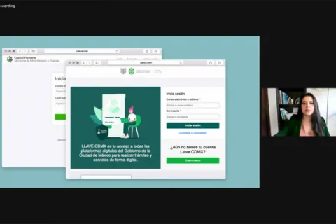 Captura de pantalla de la sesión virtual