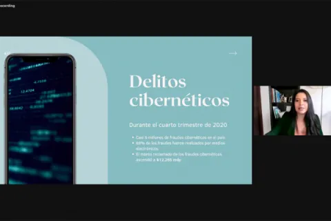 Captura de pantalla de la sesión virtual