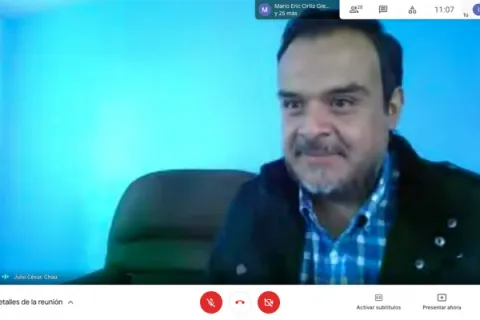 Captura de pantalla de la sesión virtual