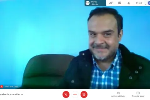 Captura de pantalla de la sesión virtual