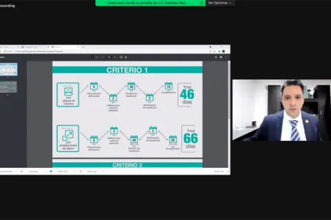 Captura de pantalla de la sesión virtual